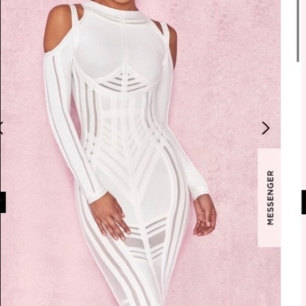 House of CB White MIDI Bodycon Dress.